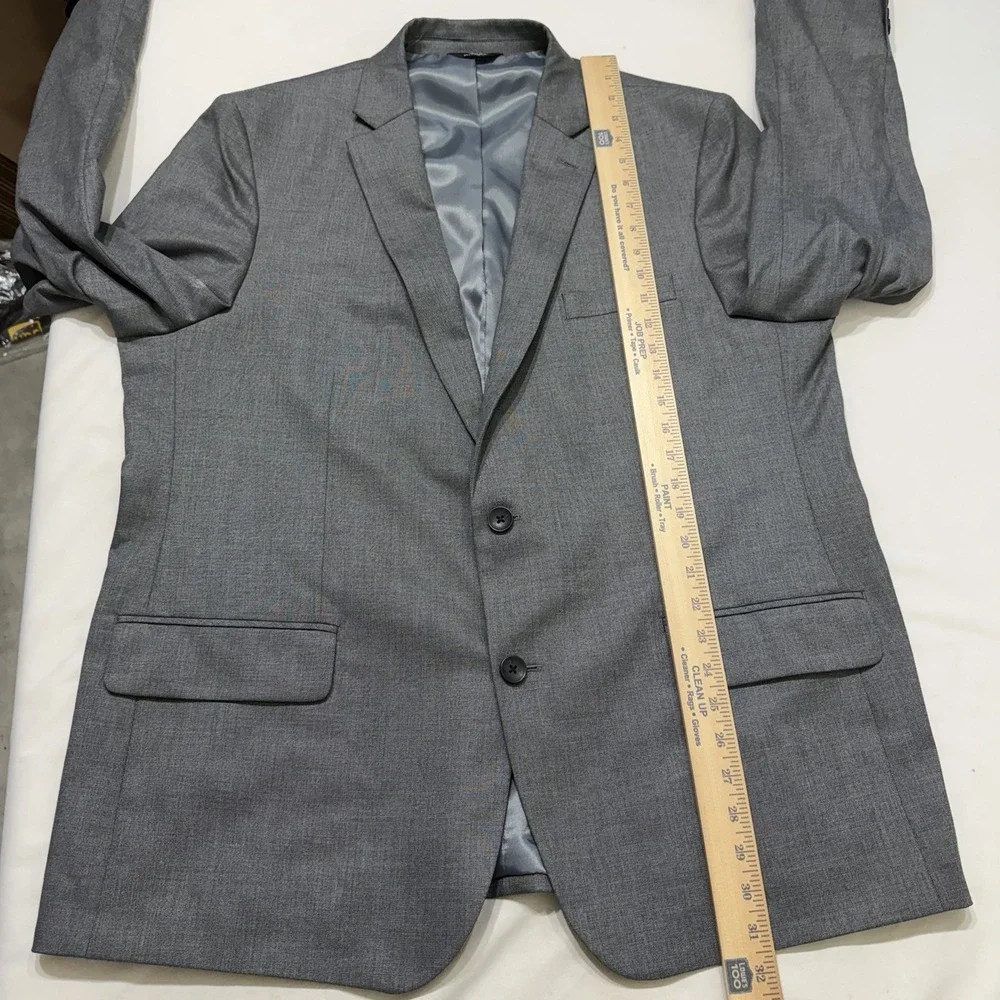 J.M. Haggar Slim Fit Suit Jacket Gray Stretch Sport Coat Blazer Mens *defect*